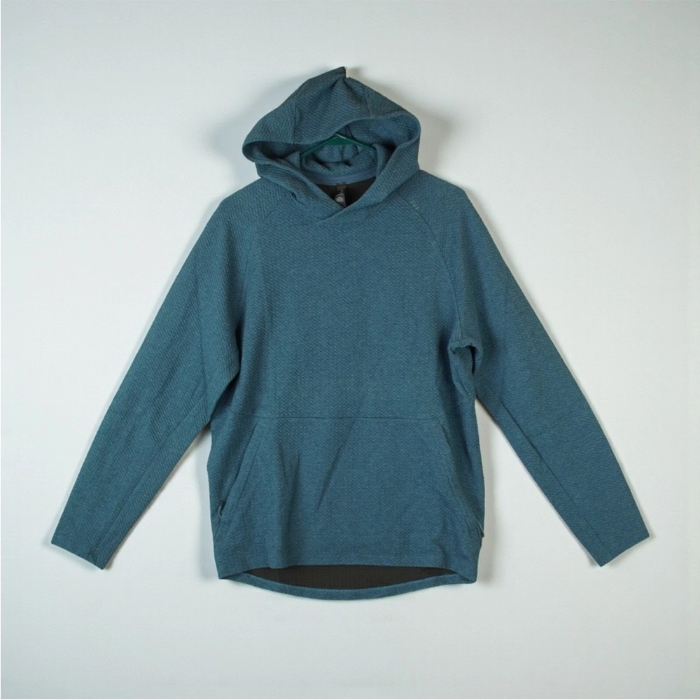 Lululemon At Ease Hoodie Textured Athleisure Hoodie Mens M Blue Wear Once EUC
